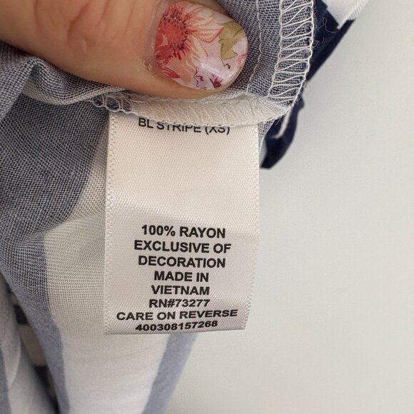 Elle Stripped Navy Sailor Dress XS Nautical Preppy NWT - Picture 9 of 11